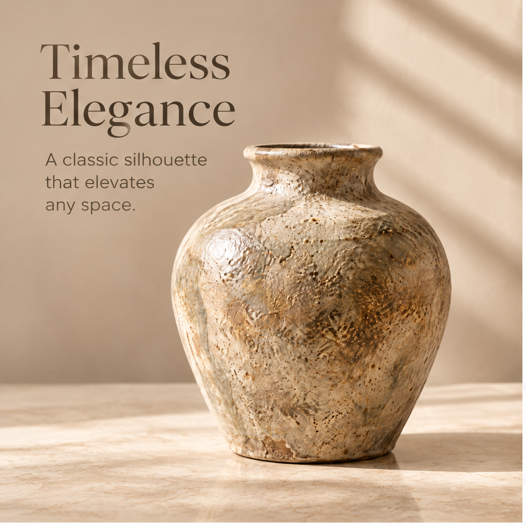 Top view of the vase opening showing naturally varied glaze and textured surface details.