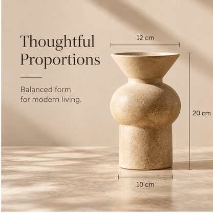 EOCOKNORA Sculptural Flared Stone-Look Vase