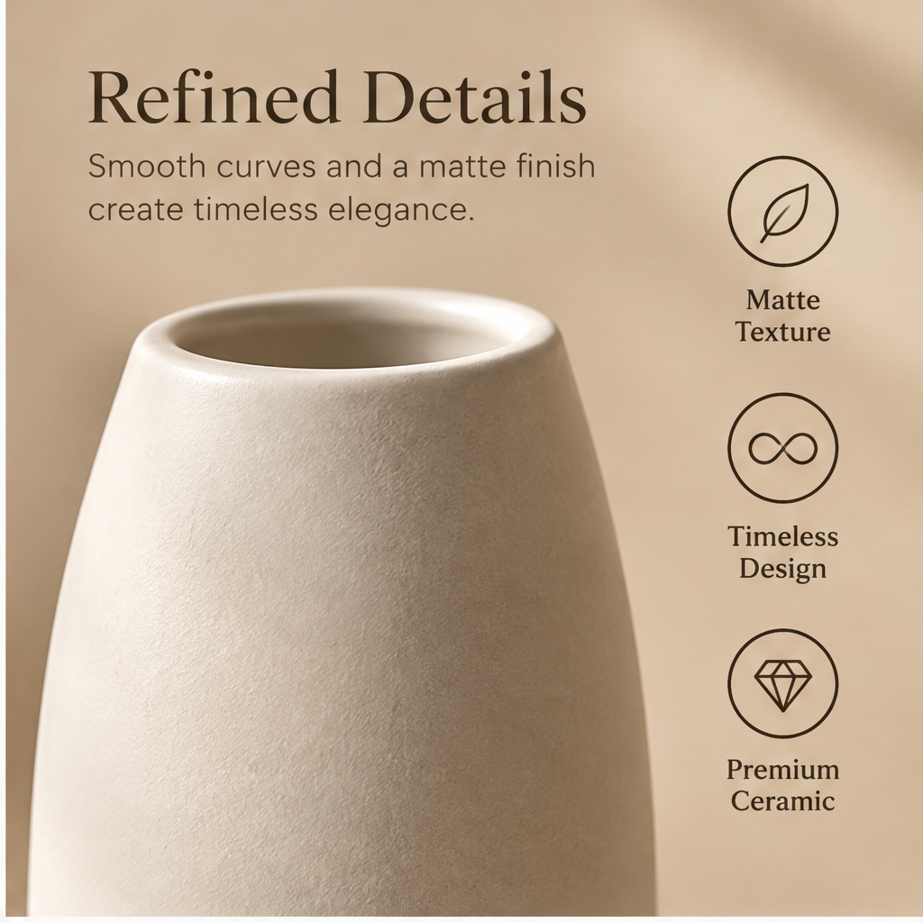 Underside of the ivory vase showing four non-slip base cushions.