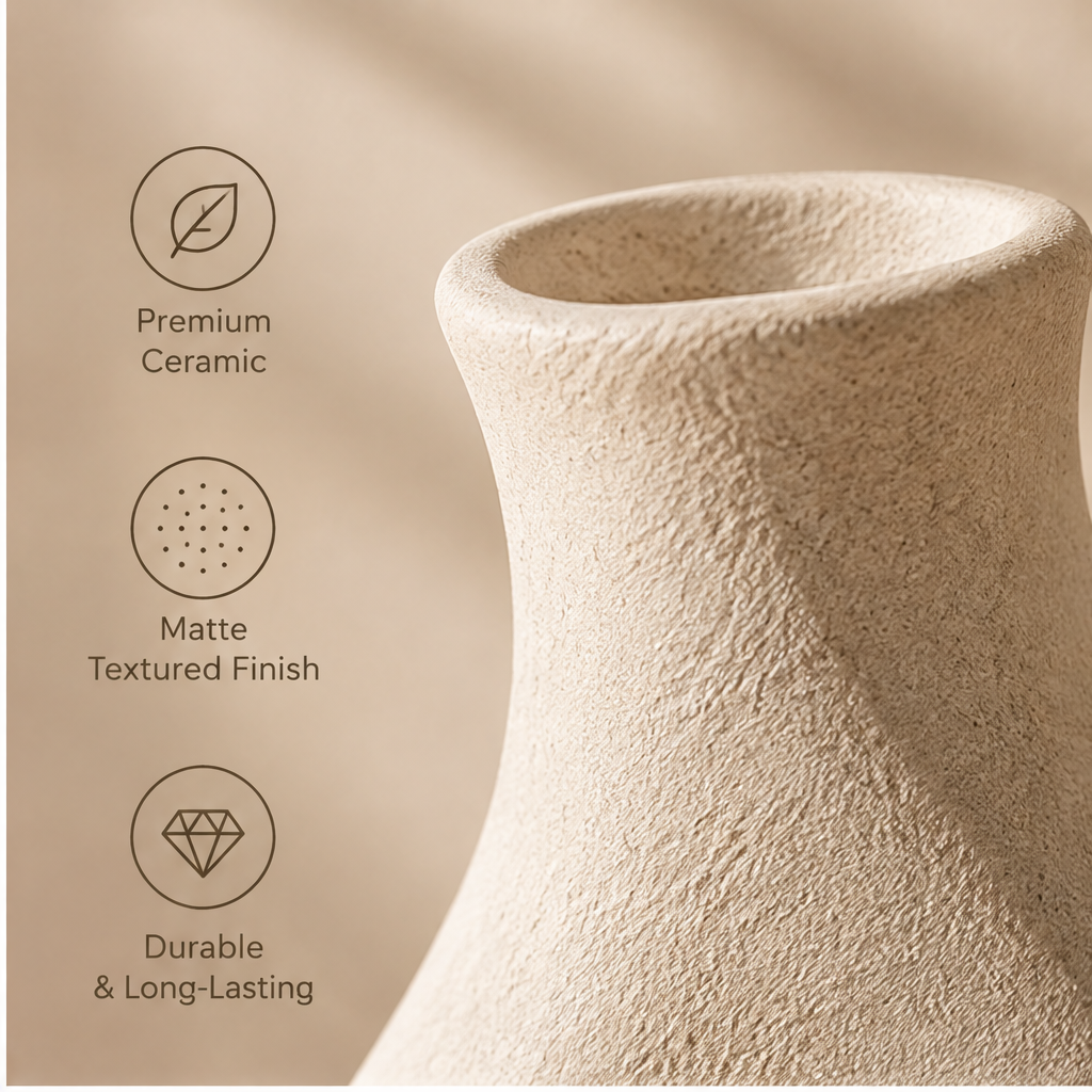 Full view of the ivory cutout vase showing its curved open silhouette.